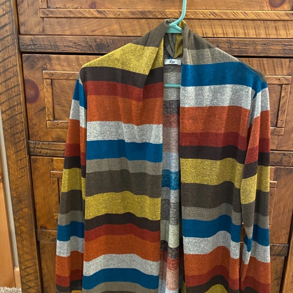 Multicolor striped lightweight cardigan sweater - Picture 4 of 5
